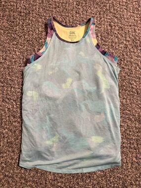 Athleta Girl Perfect Pair Mosaic Camo Raleigh Green Tank Size XL